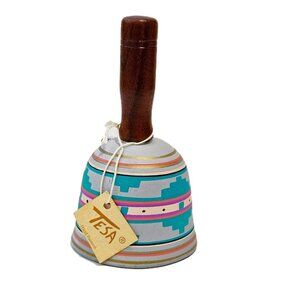 Vintage Tesa Southwestern Pottery Bell – Hand-Painted